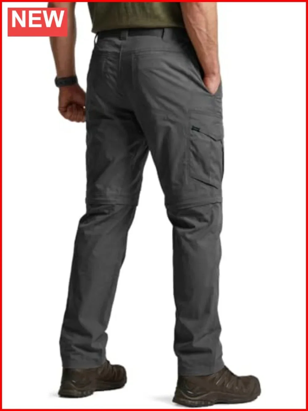 Men's Convertible Cargo Tactical Pants, Water Resistant, Zip Off Lightweight
